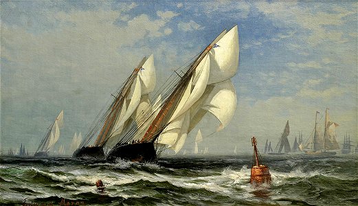 The Winning Yacht 1876, by Edward Moran. (Idler and Wanderer)