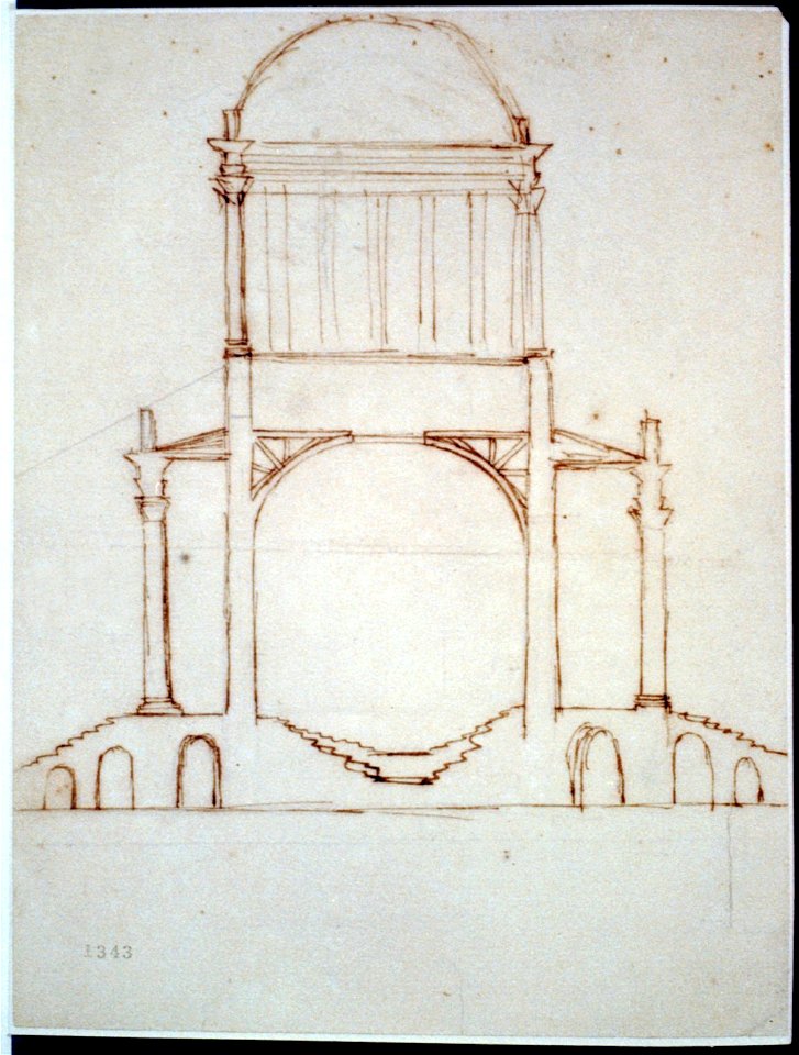Monuments, Washington, D.C. Sketch - section of circular structure LCCN2002711969