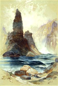 Thomas Moran - Above Tower Falls, Yellowstone. Free illustration for personal and commercial use.