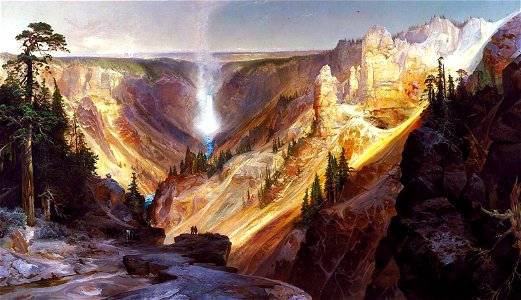 Thomas Moran - Grand Canyon of the Yellowstone. Free illustration for personal and commercial use.