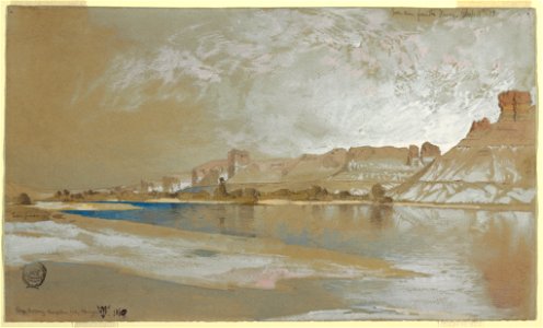 Drawing, Green River from the Ferry, Wyoming Territory, September 11, 1889 (CH 18189665)
