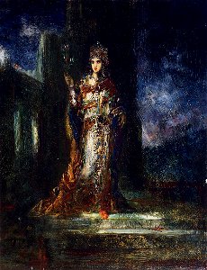 Moreau - The Fiancee of the Night (The Song of Songs), c.1892. Free illustration for personal and commercial use.