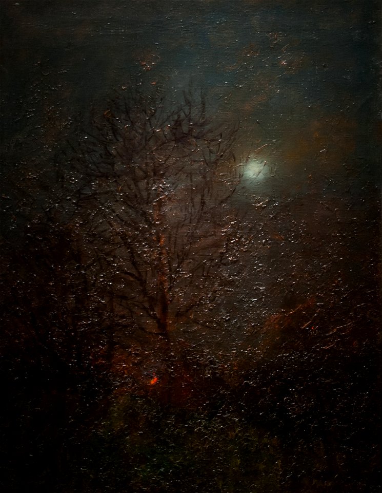 Moonshine - painting by László Mednyánszky