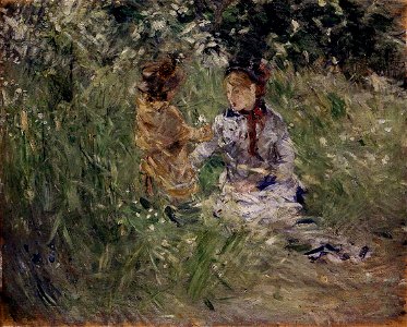 Morisot - julie-with-pasie-in-the-garden-at-bougival