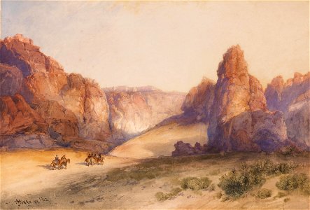 'The Rock of Acoma, New Mexico' by Thomas Moran, 1902, watercolor