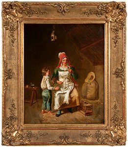 Mor och son med en fågel (Anne-Geneviève Greuze) - Nationalmuseum - 132622