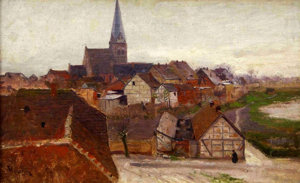 Walter Moras - Ansicht eines Städtchens in Mecklenburg