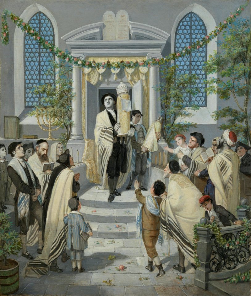 Moritz Daniel Oppenheim - Shavuot (Pentecost) (Das Wochen- oder Pfingst-Fest) - Google Art Project