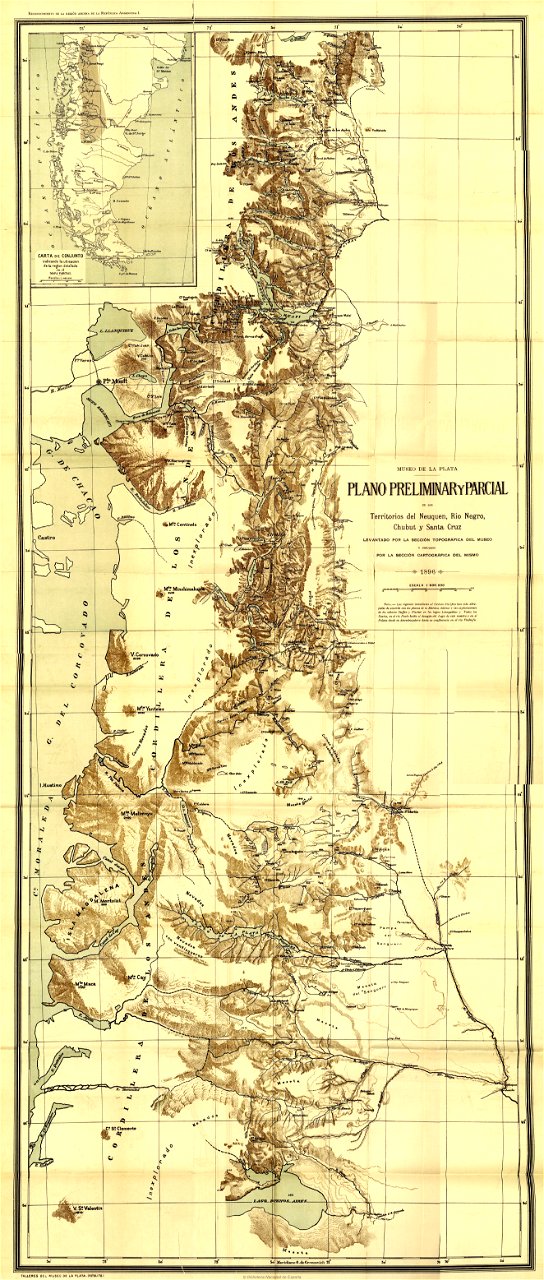 Moreno - Reconnaissance de la région andine, 1897, Carte