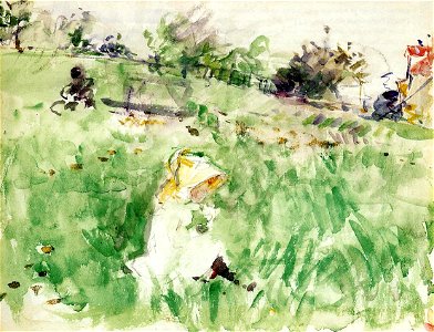 Morisot - little-girl-sitting-on-the-grass