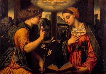 Moretto da Brescia - De Annunciatie - NK1580 - Cultural Heritage Agency of the Netherlands Art Collection