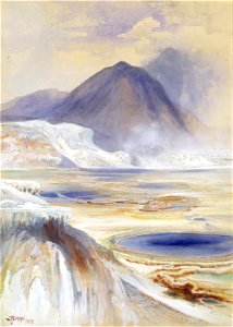 Thomas Moran - Mammoth Hot Springs, Yellowstone - 1958.5.2 - Smithsonian American Art Museum. Free illustration for personal and commercial use.