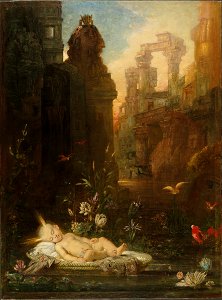 Gustave Moreau - Le nourrisson Moïse. Free illustration for personal and commercial use.