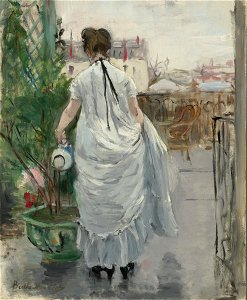 Morisot - Jeune Femme arrosant un arbuste, 1876
