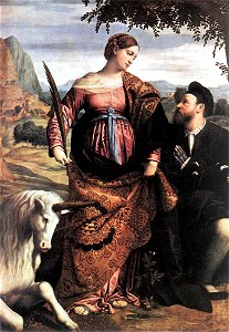 Moretto da Brescia - St Justina with the Unicorn - WGA16220