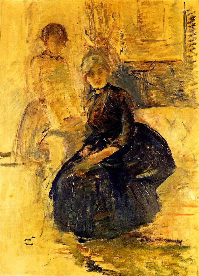 Morisot - self-portrait-with-julie-study