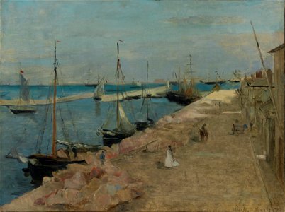 Berthe Morisot - The Harbor at Cherbourg - 2012.30.3 - Yale University Art Gallery. Free illustration for personal and commercial use.