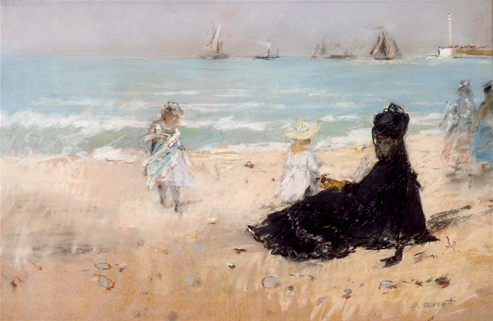 Morisot - On the Beach at Fécamp, 1874