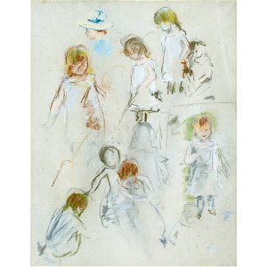 Morisot - ÉTUDE DE FILLETTE FIGURE DANS UN JARDIN (VERSO)