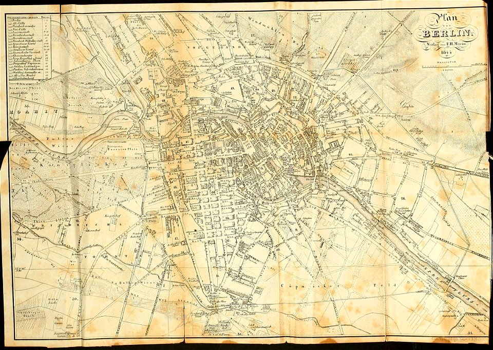 Morin Plan von Berlin 1844