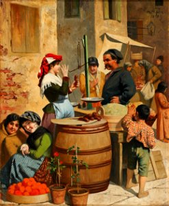 Moritz Stifter Marktszene in Triest 1889