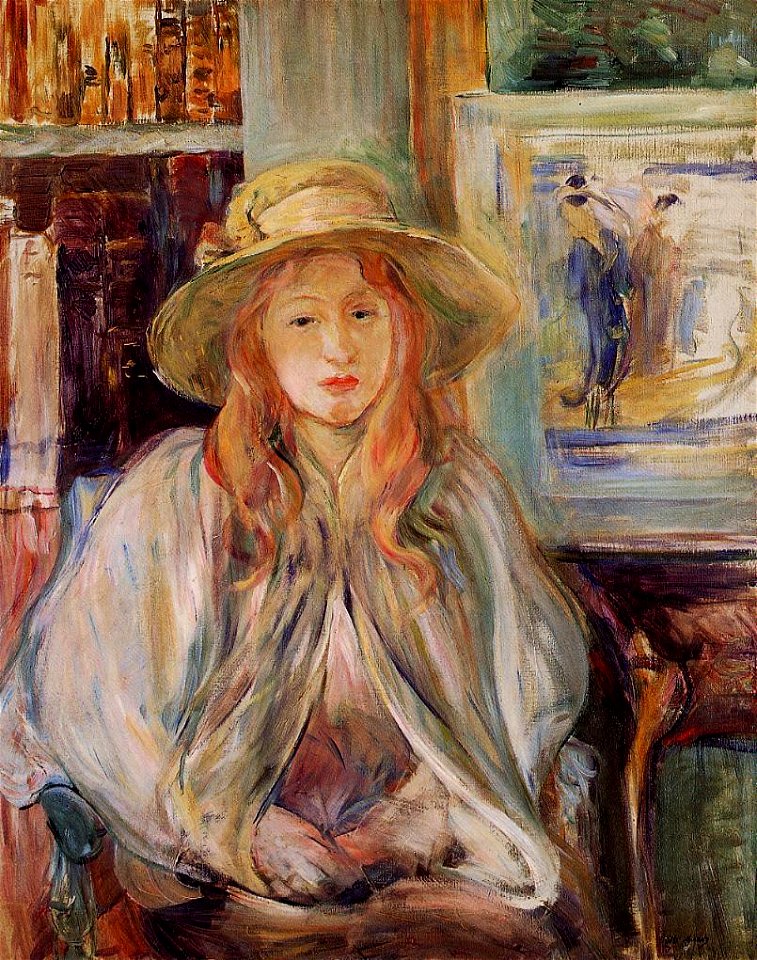 Morisot - julie-manet-with-a-straw-hat-1892