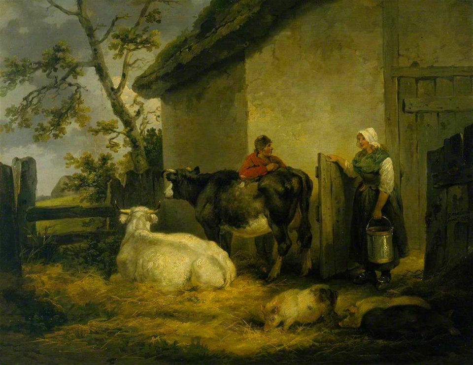 George Morland (1763-1804) - Cowherd and Milkmaid - N02640 - National Gallery