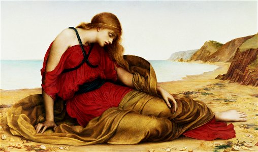 Ariadne in Naxos, by Evelyn De Morgan, 1877. Free illustration for personal and commercial use.