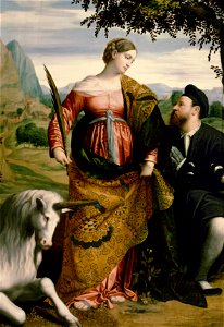 Moretto da Brescia - St. Justina, Venerated by a Patron - Google Art Project