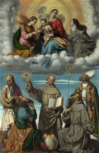 Moretto da Brescia - The Virgin and Child with Saint Bernardino and Other Saints - Google Art Project