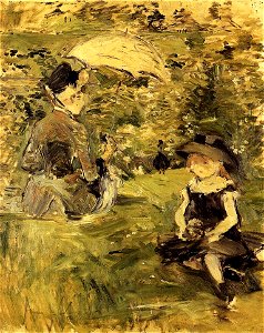 Morisot - young-woman-and-child-on-an-isle