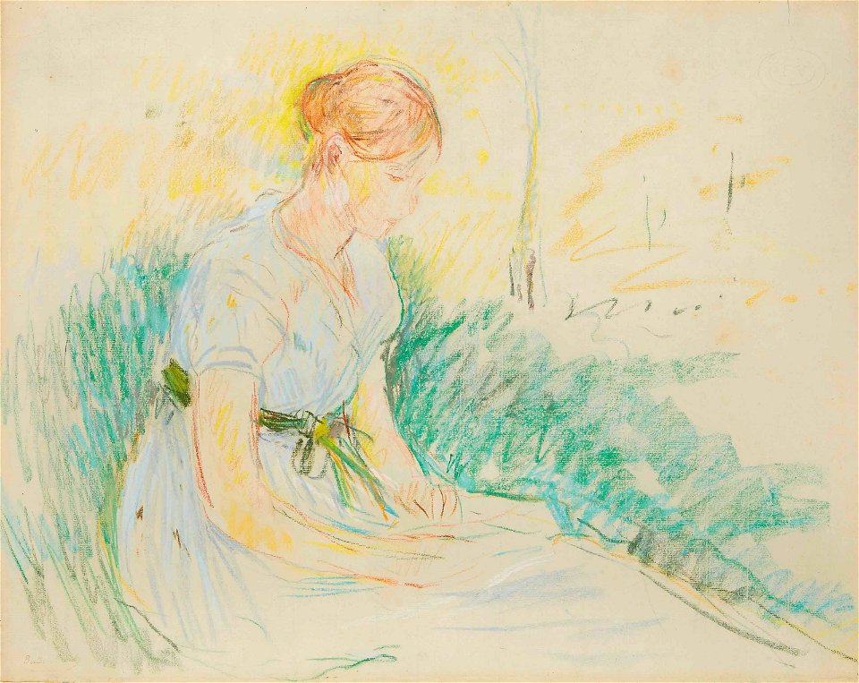 Morisot - Jeune fille assise dans la prairie, 1890