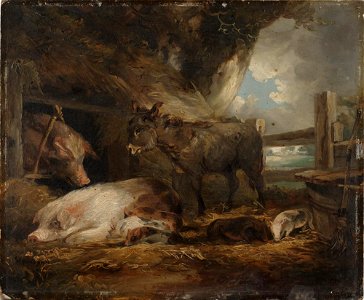 George Morland - Visit to the Pig Sty - 1956.156 - Dallas Museum of Art