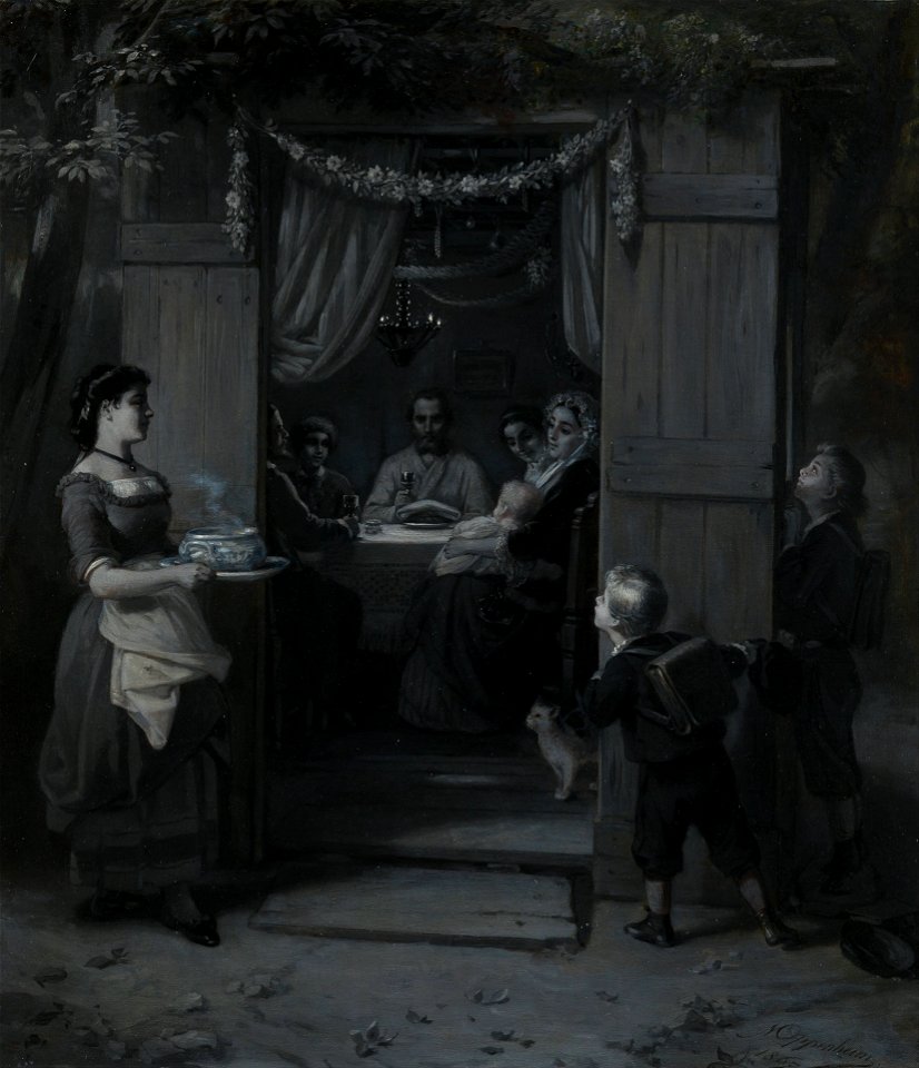 Moritz Daniel Oppenheim - Sukkot (Feast of Tabernacles) (Das Laubhütten-Fest) - Google Art Project