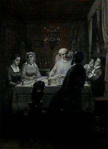 Moritz Daniel Oppenheim - Seder (The Passover Meal) (Der Oster-Abend) - Google Art Project