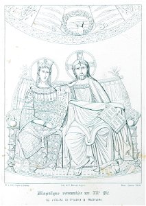 Mosaïque remaniée au XIIe Sie De l'église de Ste Marie in Trastevere - Godard - Faultrier Victor - 1857