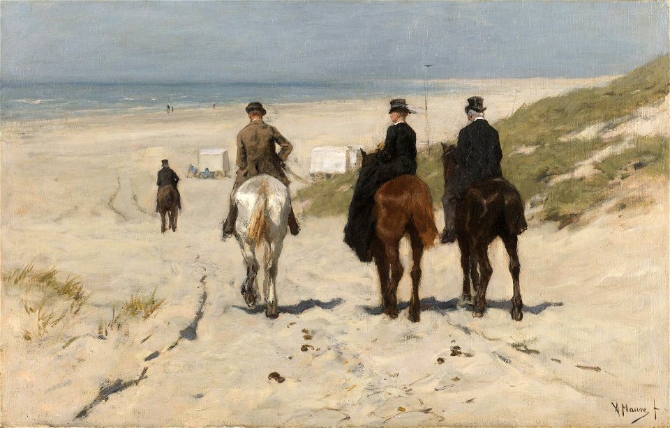 Morgenrit langs het strand Rijksmuseum SK-A-3602