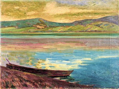 Morning Beside Lake Yamanaka by Fujishima Takeji (Fukuoka Prefectural Museum of Art)