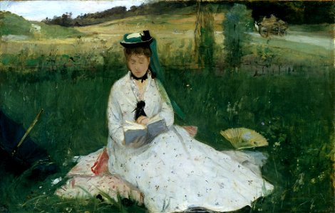 Berthe Morisot - La Lecture (1873). Free illustration for personal and commercial use.