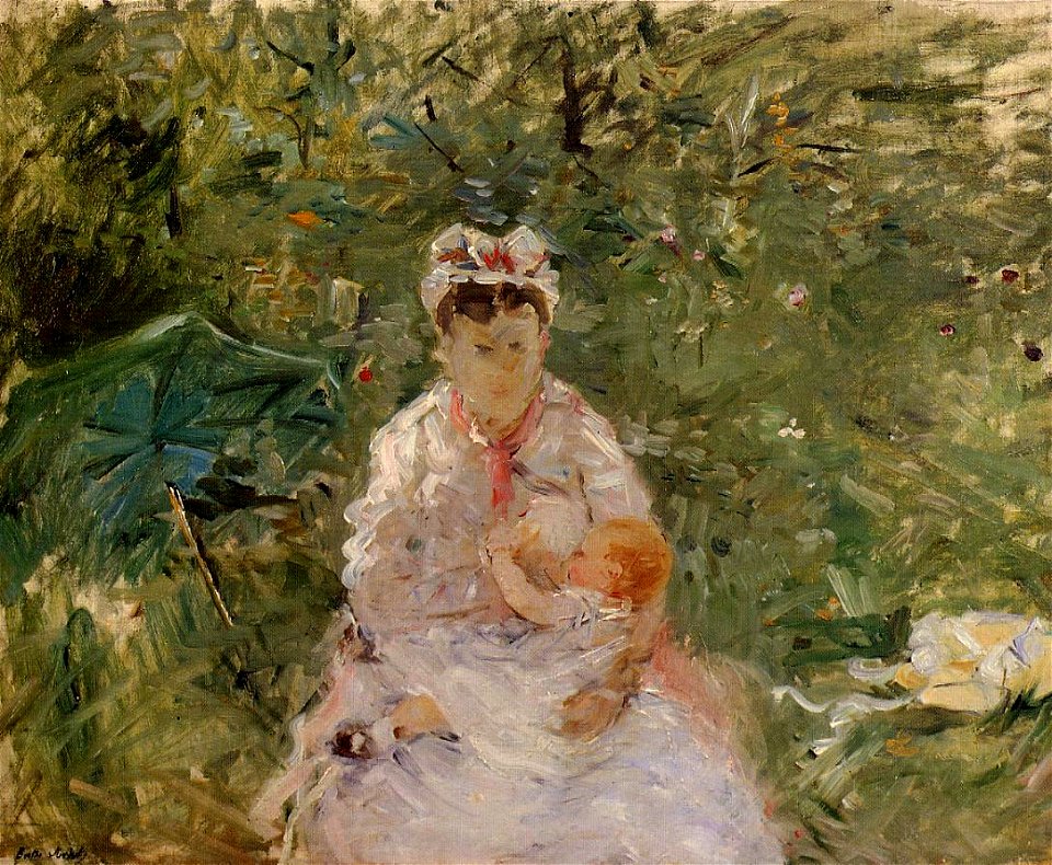 Morisot - the-wet-nurse-angele-feeding-julie-manet