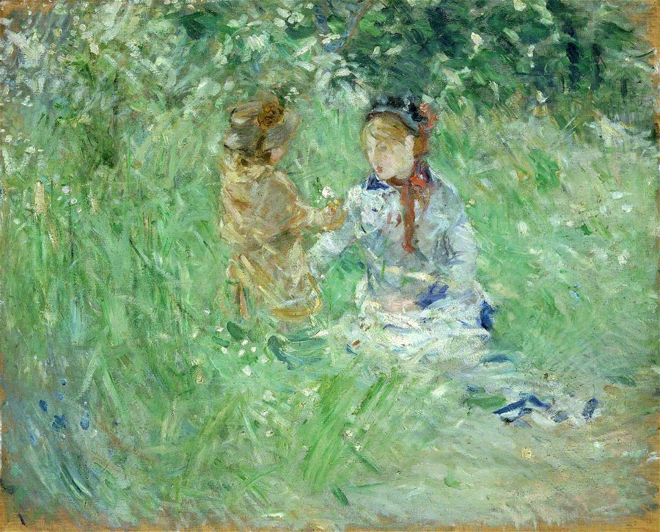Morisot - Woman and Child in a Meadow at Bougival, 1882