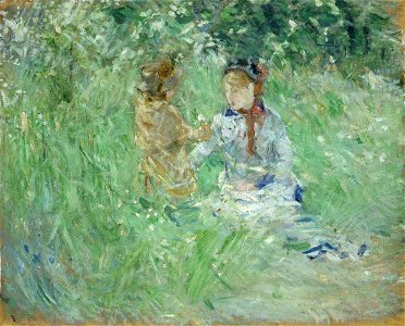 Morisot - Woman and Child in a Meadow at Bougival, 1882