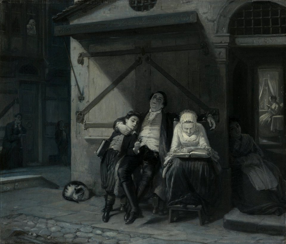Moritz Daniel Oppenheim - Sabbath Rest (Sabbath-Ruhe auf der Gasse) - Google Art Project