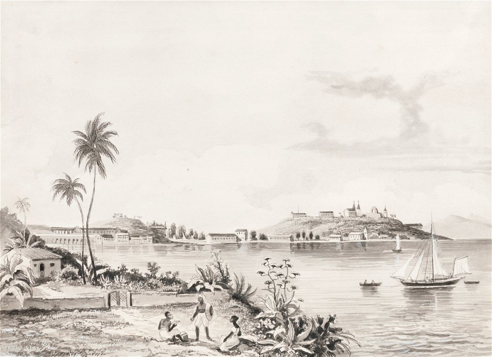 Morro do Castelo e Praia d'Ajuda, da Coleção Brasiliana Iconográfica