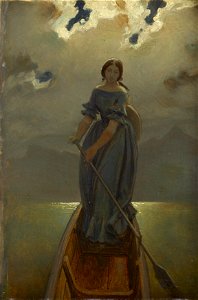 Moritz von Schwind - Die Schifferin (Baronin Marie Spaun am Gmundner See) - 2456 - Österreichische Galerie Belvedere