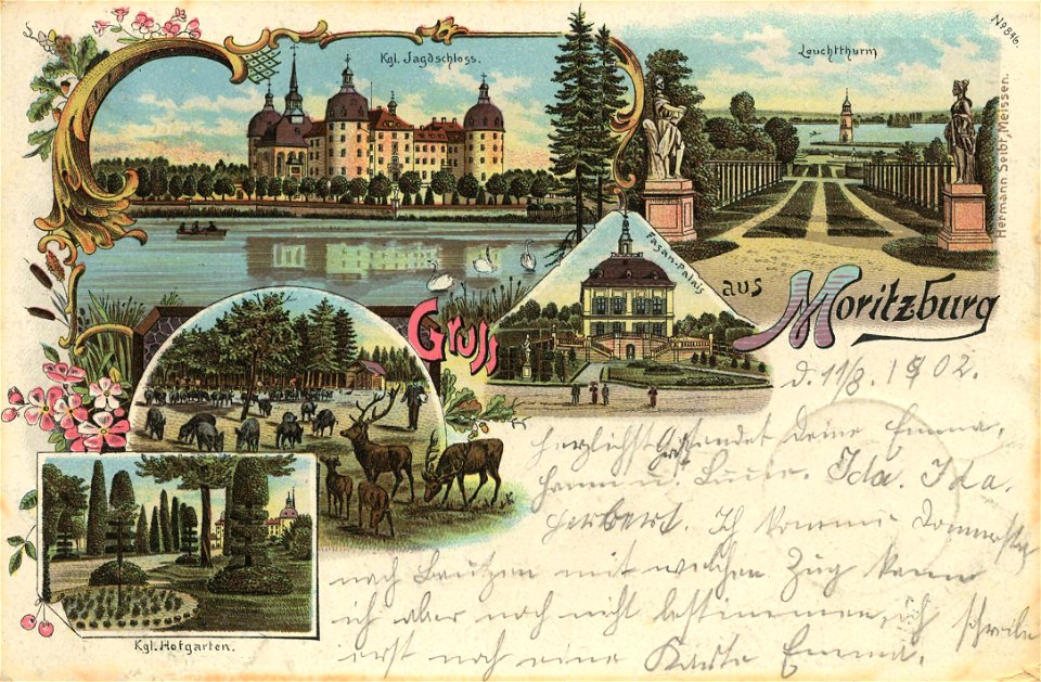 Moritzburg, Sachsen - Jagdschloss; Kgl. Hofgarten; Fasanenpalais (2) (Zeno Ansichtskarten)