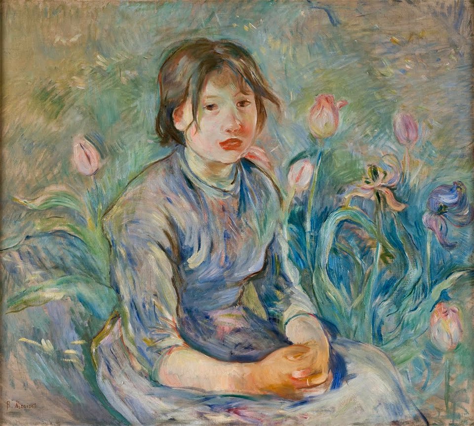 Morisot - Peasant Girl Among Tulips, 1890