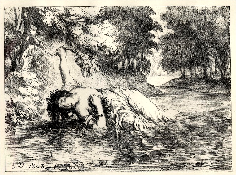 Mort d'Ophélie (Act.IV Sc.VII) (Death of Ophelia) (BM 1911,0412.177)