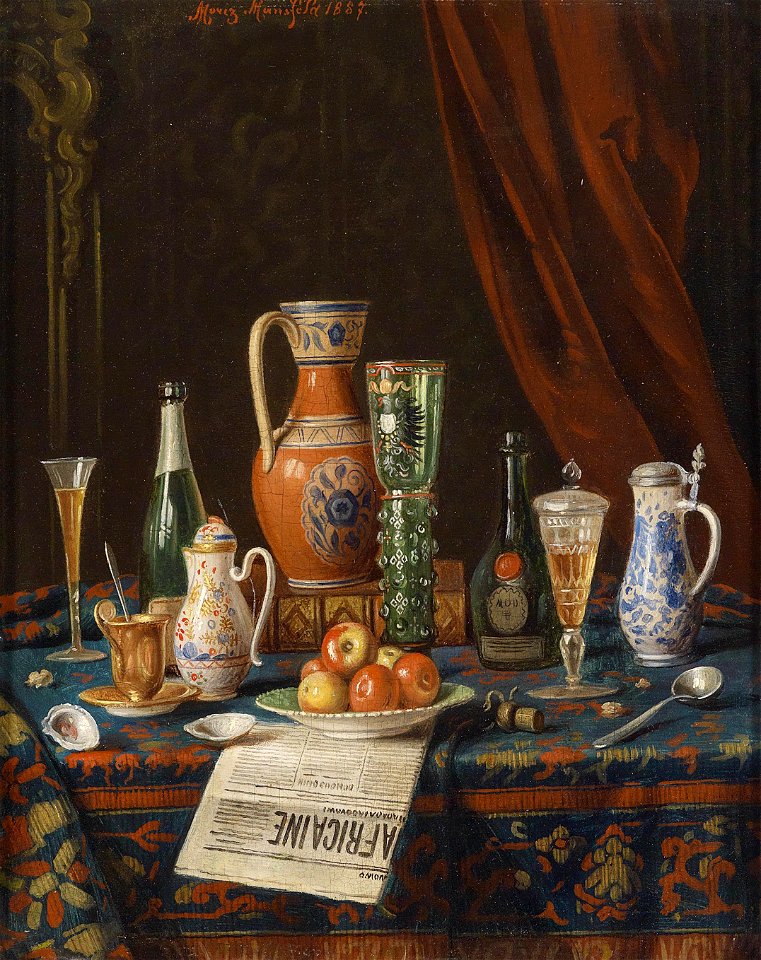 Moritz Mansfeld Stillleben mit Tageszeitung 1887