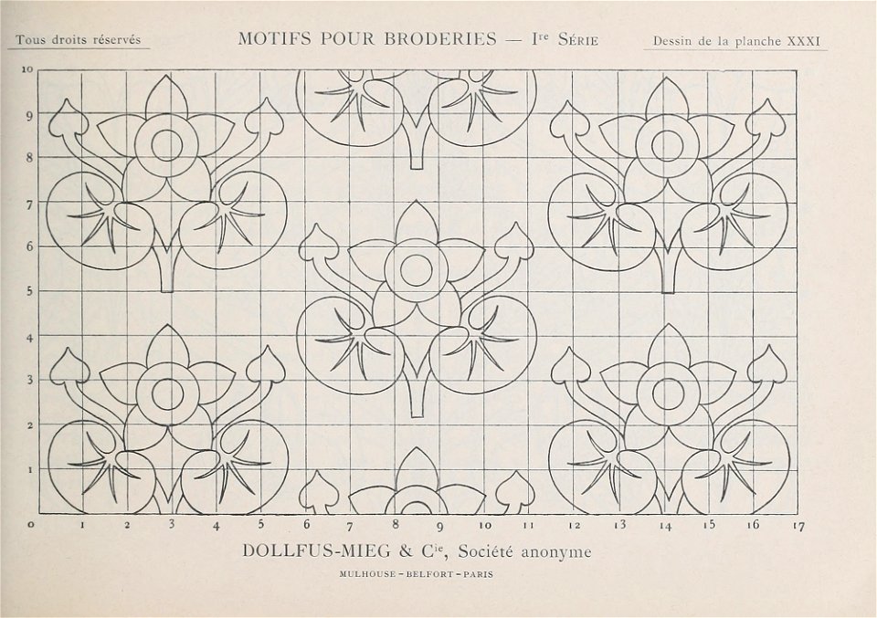 Motifs pour Broderies - 1re série - Planche 31 Dessin